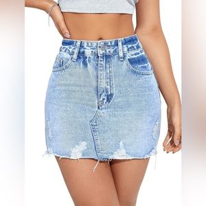 Sweaty Rocks • Distressed Denim Skirt